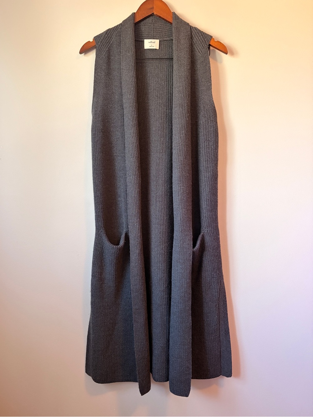 Aritzia Wilfred "Olivie" Merino Wool Cardigan Duster Small S